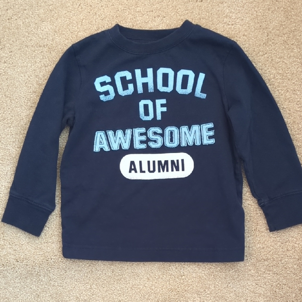 Gymboree Navy Blue 'School of Awesome Alumni' Long Sleeve Tee